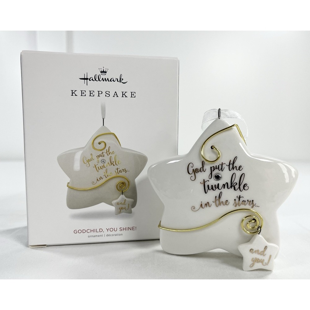 Hallmark Keepsake 2018 Godchild You Shine Ornament Porcelain Star NIB New